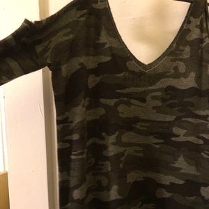 Cold Shoulder, Camo Sweater